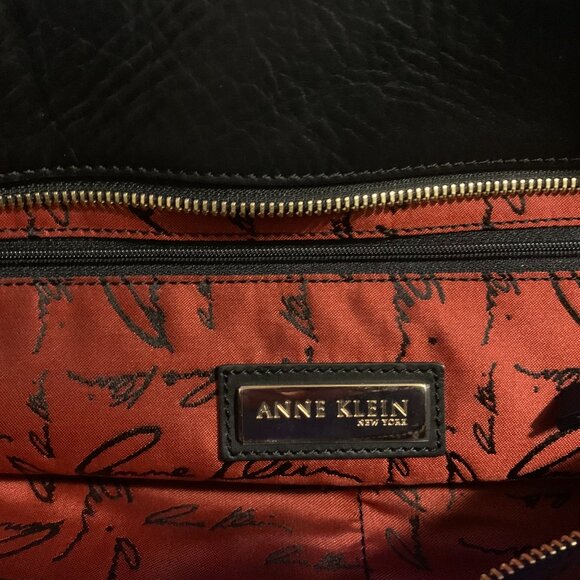 NWOT Anne Klein Black Leather Bag - Picture 5 of 5
